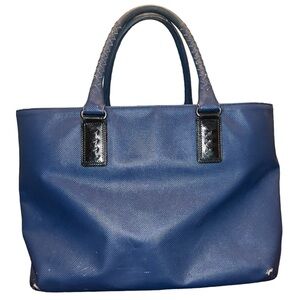 Vintage Classic Bottega Veneta Navy Blue Preowned Cabat Tote Shoulder Bag